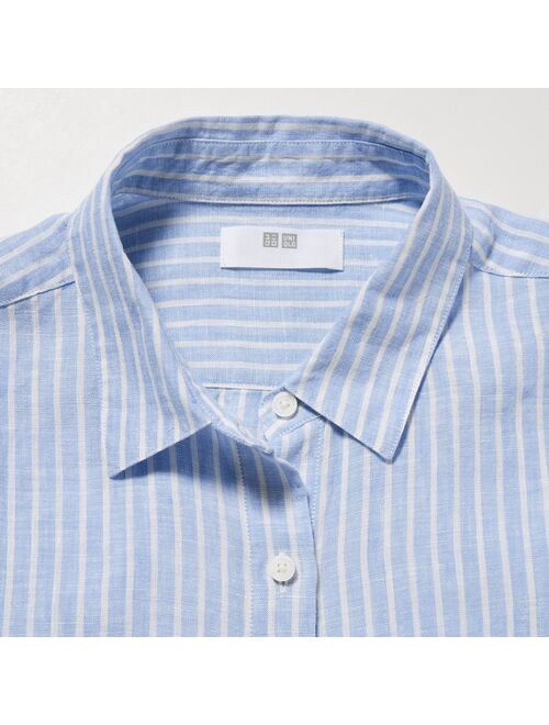 UNIQLO Premium Linen Striped Long-Sleeve Shirt