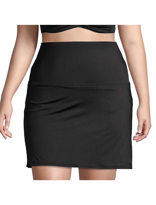 lands end Plus Size Lands' End Tummy Control Ultra High-Waist Swim Skirt