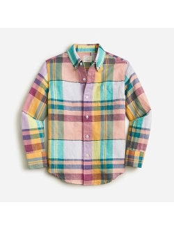 Boys button-up linen-blend shirt