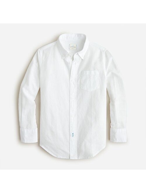 J.Crew Boys button-up linen-blend shirt