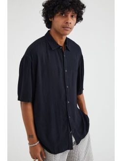 UO Solid Drape Button-Down Shirt