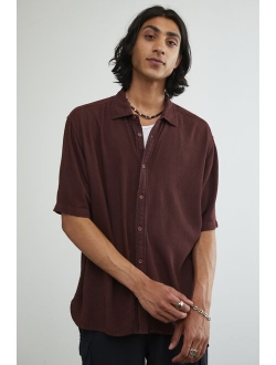 UO Solid Drape Button-Down Shirt