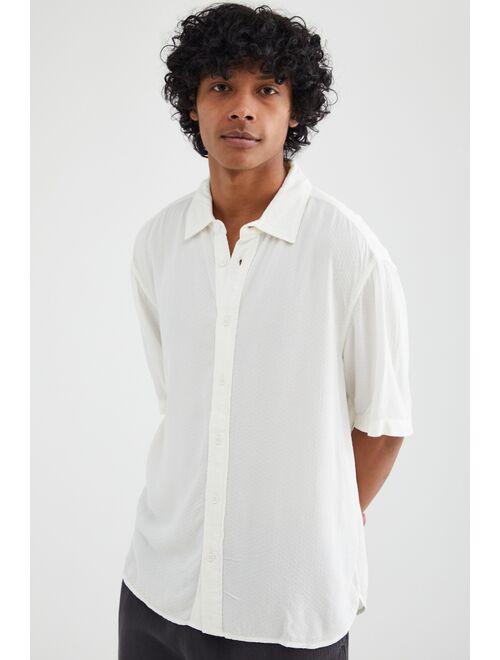 Urban Outfitters UO Solid Drape Button-Down Shirt