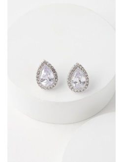 Heart of the Matter Silver Rhinestone Earrings