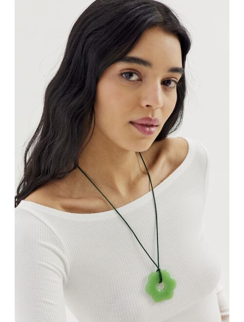 Urban Outfitters Glass Flower Corded Choker Necklace