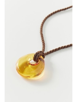 Phoebe Glass Pendant Corded Choker Necklace