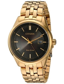 Men's Eco-Drive Gold-Tone Stainless Steel Bracelet Watch 41mm BM7252-51E