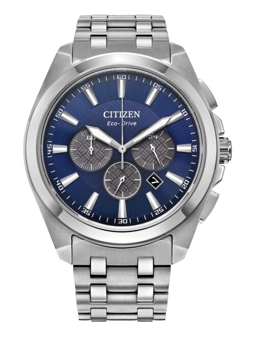 CITIZEN Eco-Drive Men's Chronograph Classic Stainless Steel Bracelet Watch 41mm