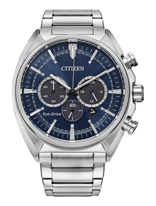 CITIZEN Men's Chronograph Eco Drive Sport Stainless Steel Bracelet Watch 45mm, Created for Macy's