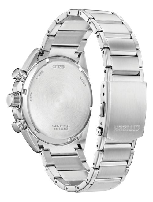 CITIZEN Men's Chronograph Eco Drive Sport Stainless Steel Bracelet Watch 45mm, Created for Macy's