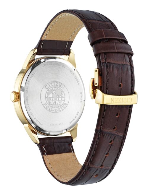 CITIZEN Eco-Drive Men's Corso Brown Leather Strap Watch 40mm