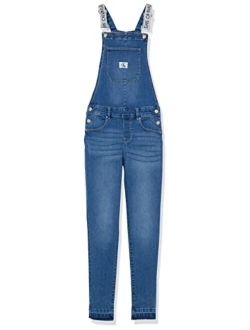 girls Skinny Fit Stretch Denim Overalls