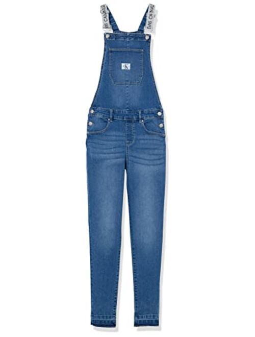 Calvin Klein girls Skinny Fit Stretch Denim Overalls