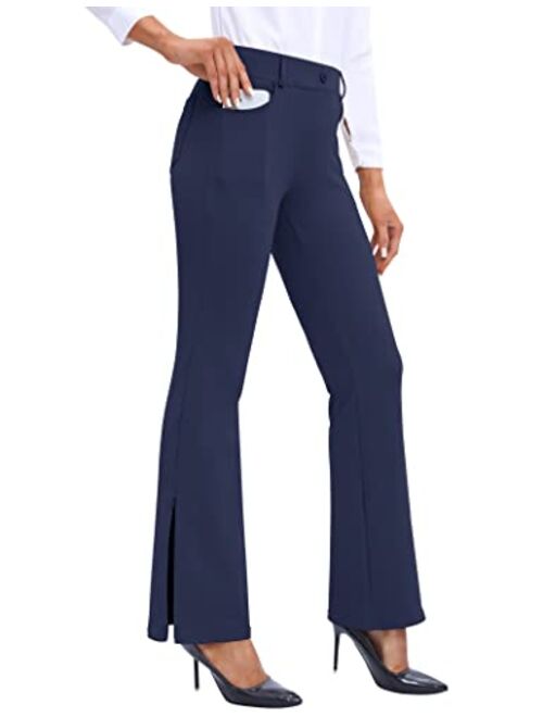 Ewedoos Dress Pants for Women Flare Yoga Dress Pants High Waisted Wide Leg Dress Pants Women Work Pants Business Casual