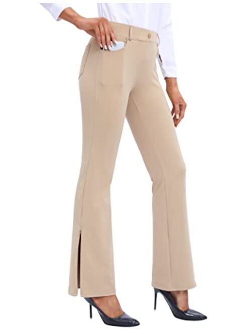 Ewedoos Dress Pants for Women Flare Yoga Dress Pants High Waisted Wide Leg Dress Pants Women Work Pants Business Casual