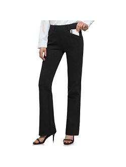 Casei Women's Yoga Dress Pants Bootcut Stretchy Work Slacks Office Business Casual Golf Pant with 4 Pockets