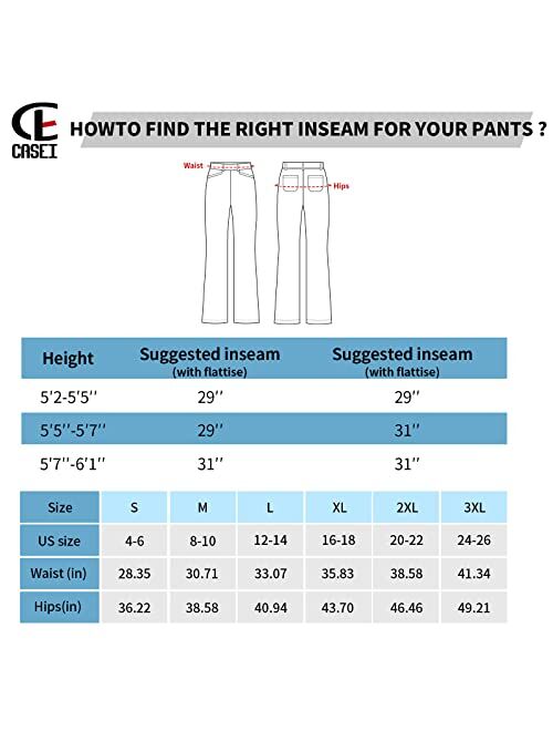 Casei Women's Yoga Dress Pants Bootcut Stretchy Work Slacks Office Business Casual Golf Pant with 4 Pockets