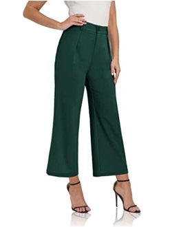 siliteelon Women High Waist Casual Wide Leg Long Palazzo Pants Trousers Comfy Work Dress Pants