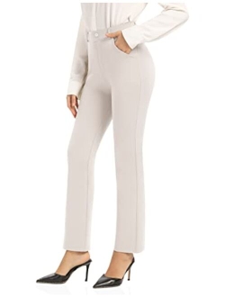 UUE Dress Pants for Women Business Casual Stretch Pull On Women's Work Pants with Pockets Straight & Skinny Leg