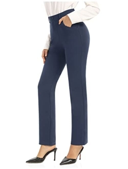 UUE Dress Pants for Women Business Casual Stretch Pull On Women's Work Pants with Pockets Straight & Skinny Leg