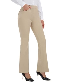 MIRITY Women Yoga Dress Pants Straight Leg Flared and Bootcut for The Office Work with Pockets