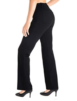 Yogipace,Belt Loops,Women's Petite/Regular/Tall Bootcut Dress Yoga Work Pants