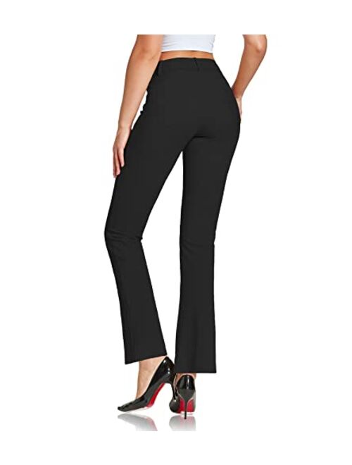 ChinFun Women's Yoga Dress Pants Straight Leg/Bootcut Stretch Work Slacks Office Business Casual Golf Pants 4 Pockets