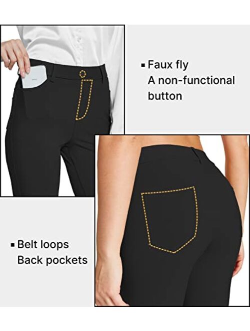 ChinFun Women's Yoga Dress Pants Straight Leg/Bootcut Stretch Work Slacks Office Business Casual Golf Pants 4 Pockets