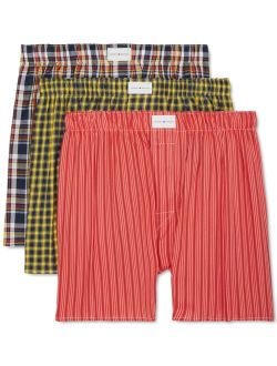 Men's 3-Pk. Classic Printed Cotton Poplin Boxers