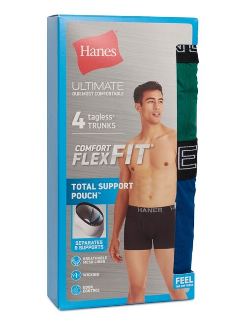 Hanes Men's 4-Pk. Ultimate ComfortFlex Fit Total Support Pouch Trunks