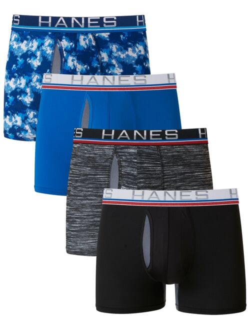 Hanes Men's 4-Pk. Ultimate Sport with X-Temp Total Support Pouch Trunks