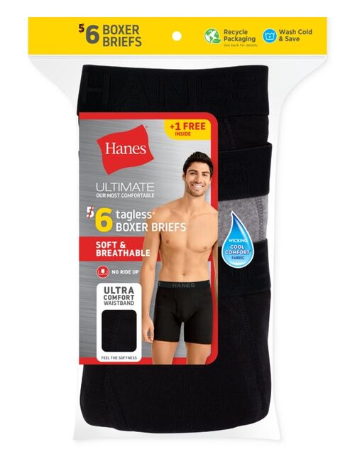 Hanes Men's 5+1 Bonus Pk. ComfortSoft Solid Boxer Briefs