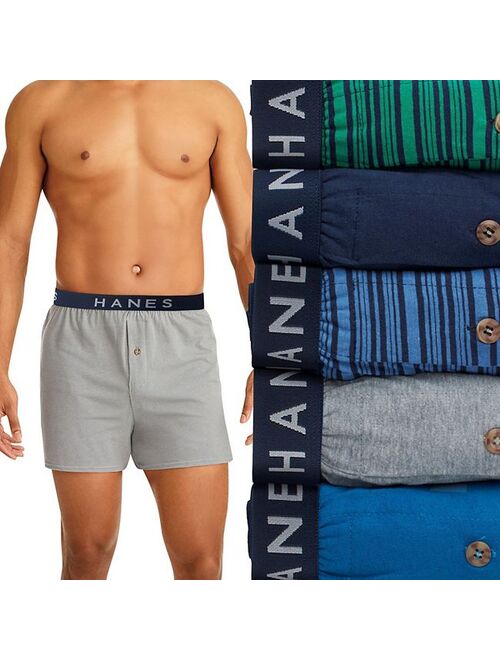 Hanes 5Pk Dyed Knit Boxer