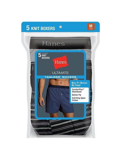 Hanes 5Pk Dyed Knit Boxer