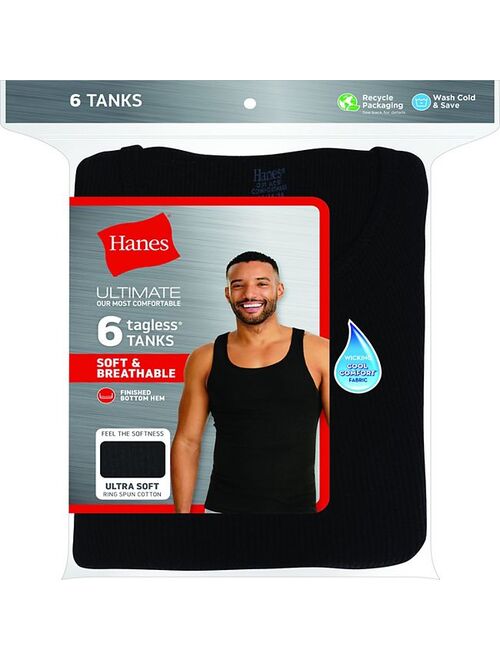 Men's Hanes Ultimate 6-pack Dyed A-Shirts