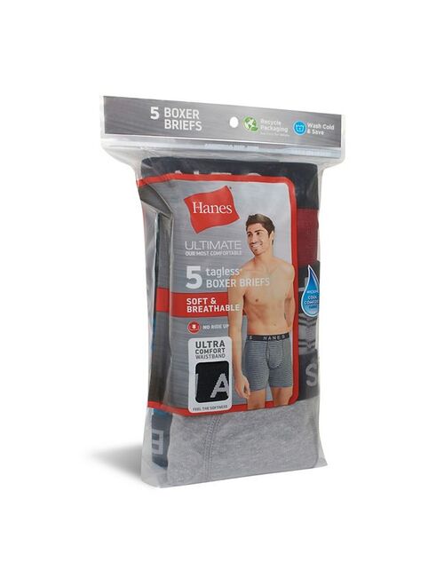 Men's Hanes Ultimate 5-pack Exposed Waistband Boxer Briefs