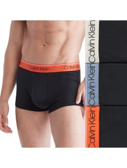 Mens Calvin Klein 3-Pack Microfiber Stretch Low-Rise Trunks