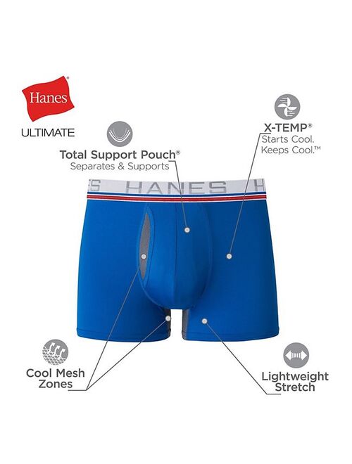 Men's Hanes Ultimate 4-pack X-Temp Comfort-Flex Fit Total Support Pouch Trunks