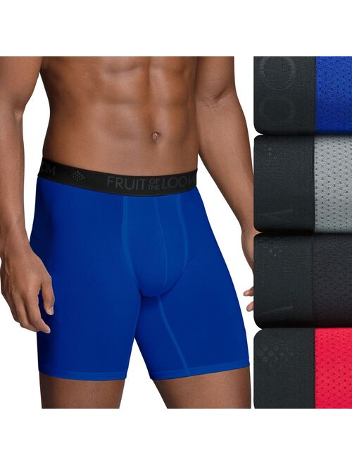 Men's Fruit of the Loom Breathable Micro-Mesh 4-pack Assorted Boxer Briefs