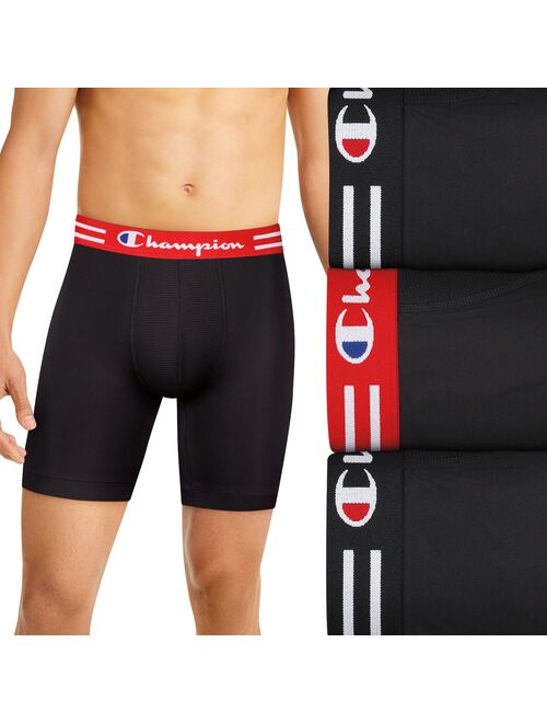 Men's Champion 3-Pack Performance Long-Leg Boxer Brief