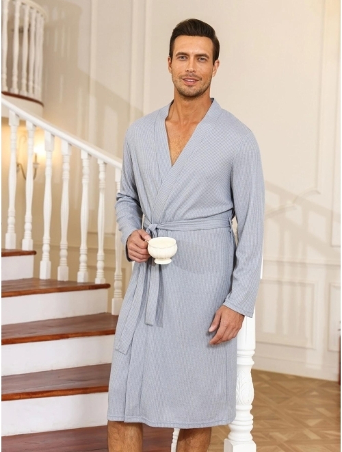 Shein Men Solid Belted Robe