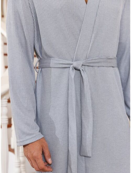 Shein Men Solid Belted Robe