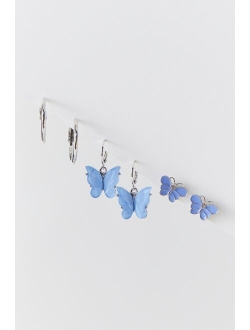 Butterfly Post & Hoop Earring Set