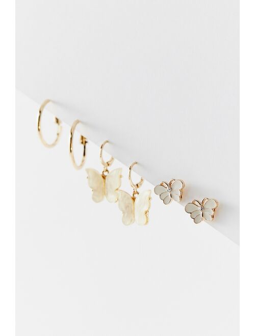 Urban Outfitters Butterfly Post & Hoop Earring Set