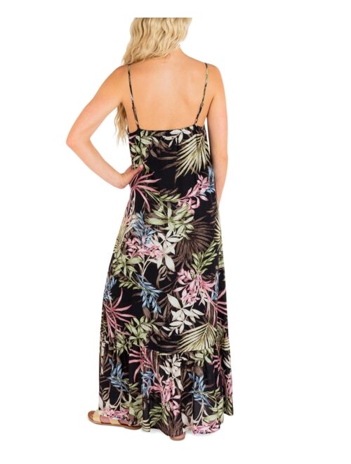 HURLEY Juniors' Summer Palm Printed Sleeveless Maxi Dress