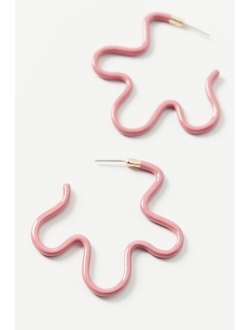 Beth Enamel Wavy Hoop Earring