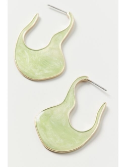 Enamel Oval Hoop Earring