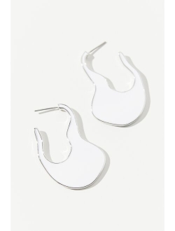 Enamel Oval Hoop Earring