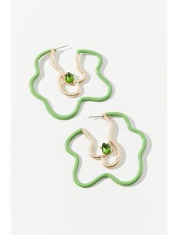 Eva Enamel Wavy Hoop Earring