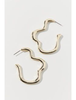 Wavy Oversized Oval Hoop Earring